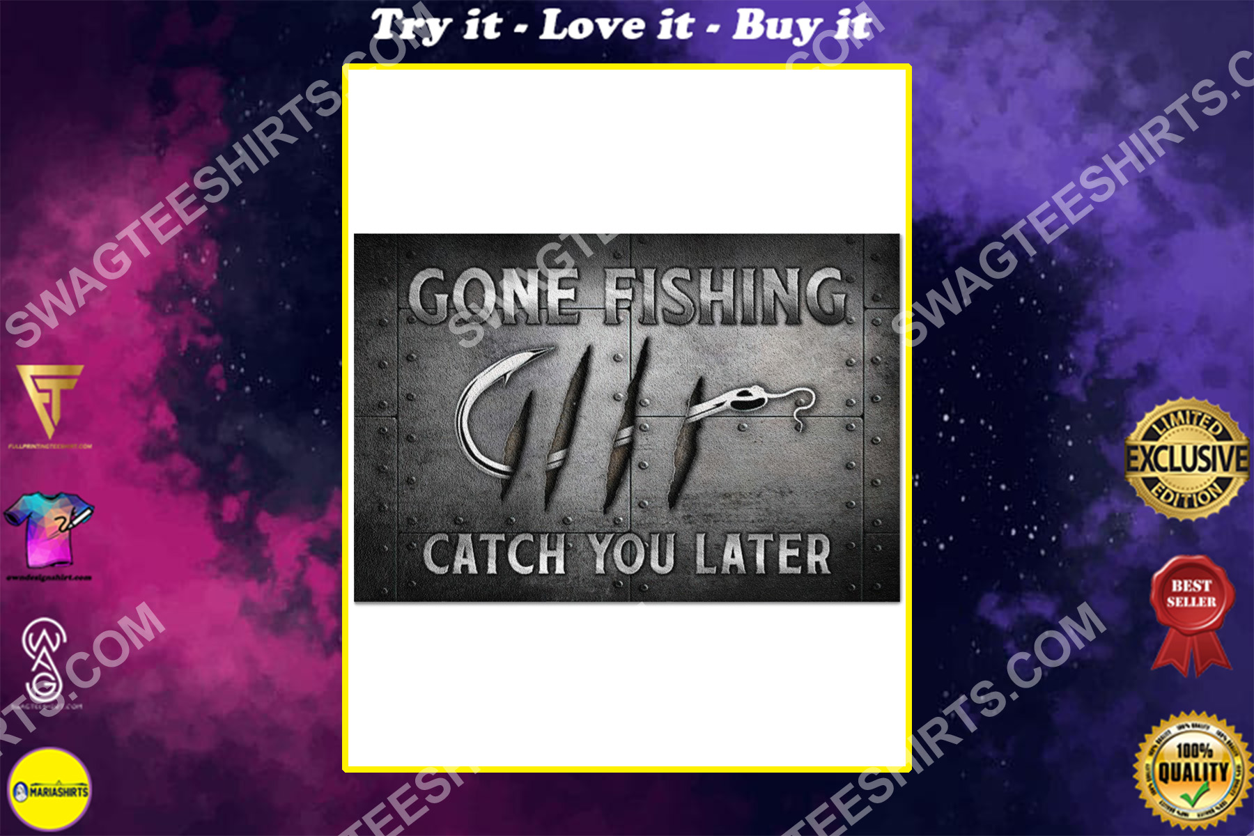 love fishing gone fishing catch you later doormat