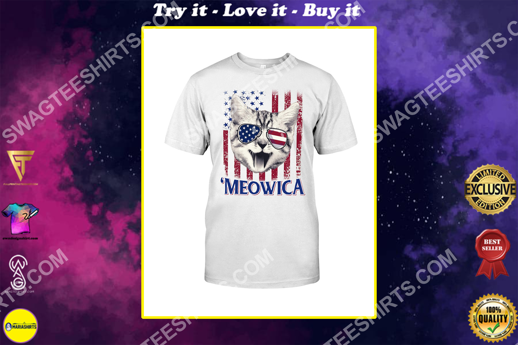 meowica cat lover independence day shirt
