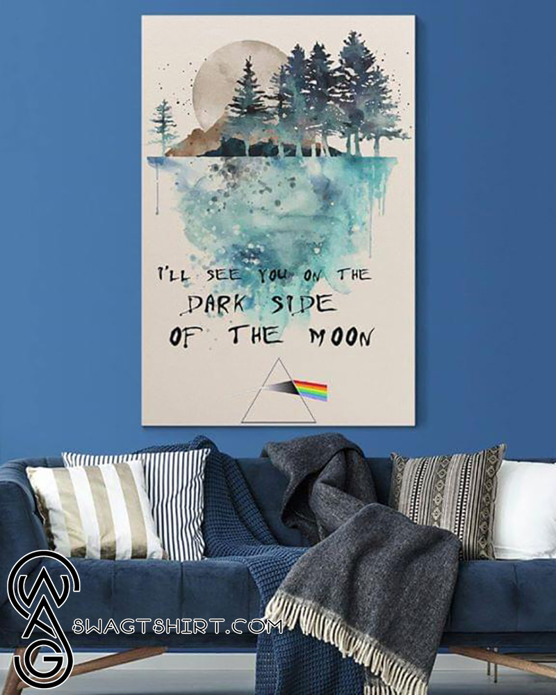 Pink floyd ill see you on the dark side of the moon watercolor poster