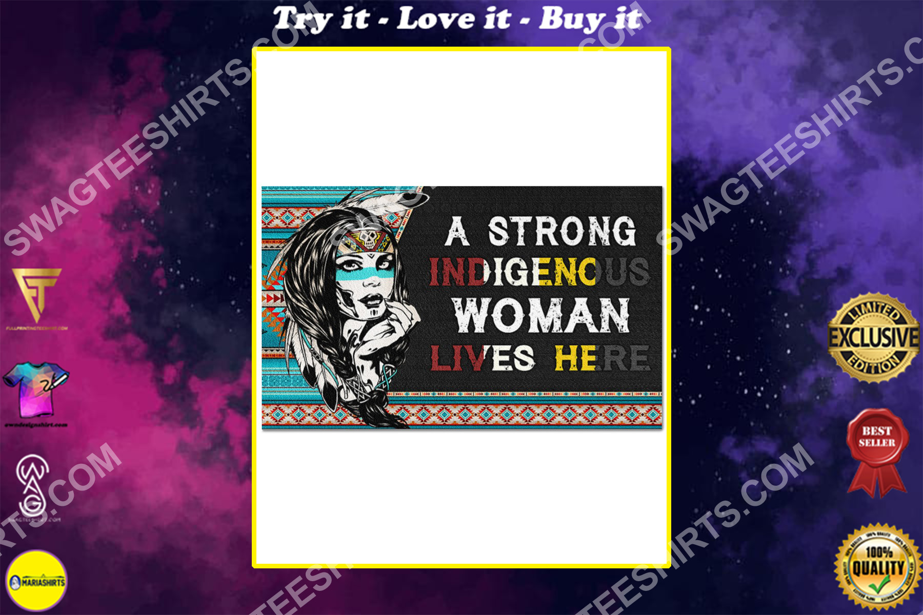 native american a strong indigenous woman lives here doormat
