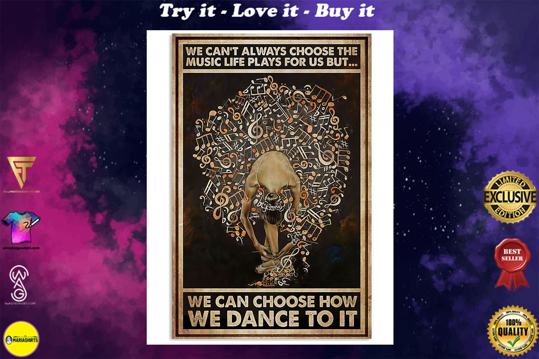 ballet we cant always choose the music life plays for us retro poster