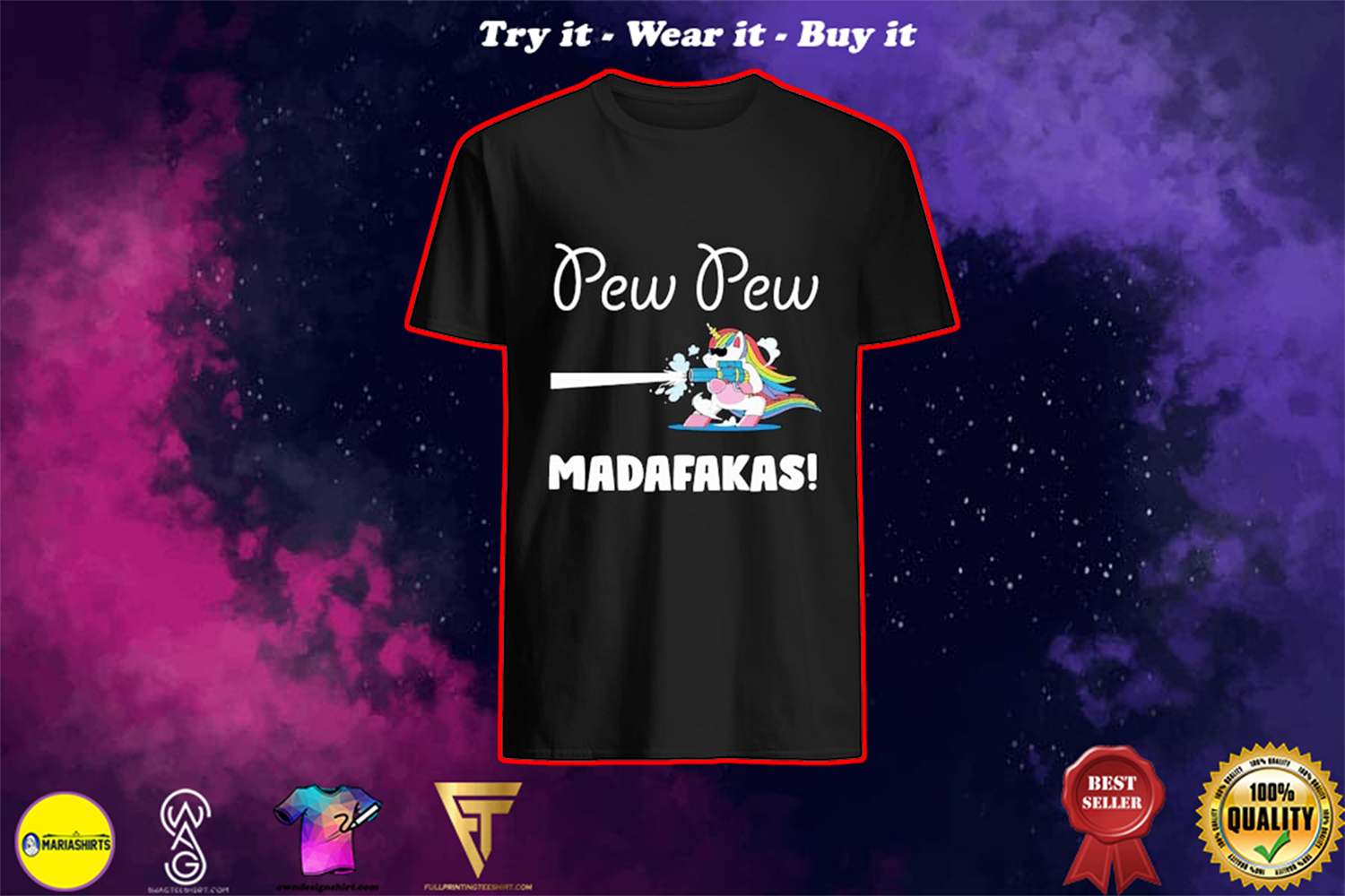 pew pew madafakas unicorn shirt - the limited edition