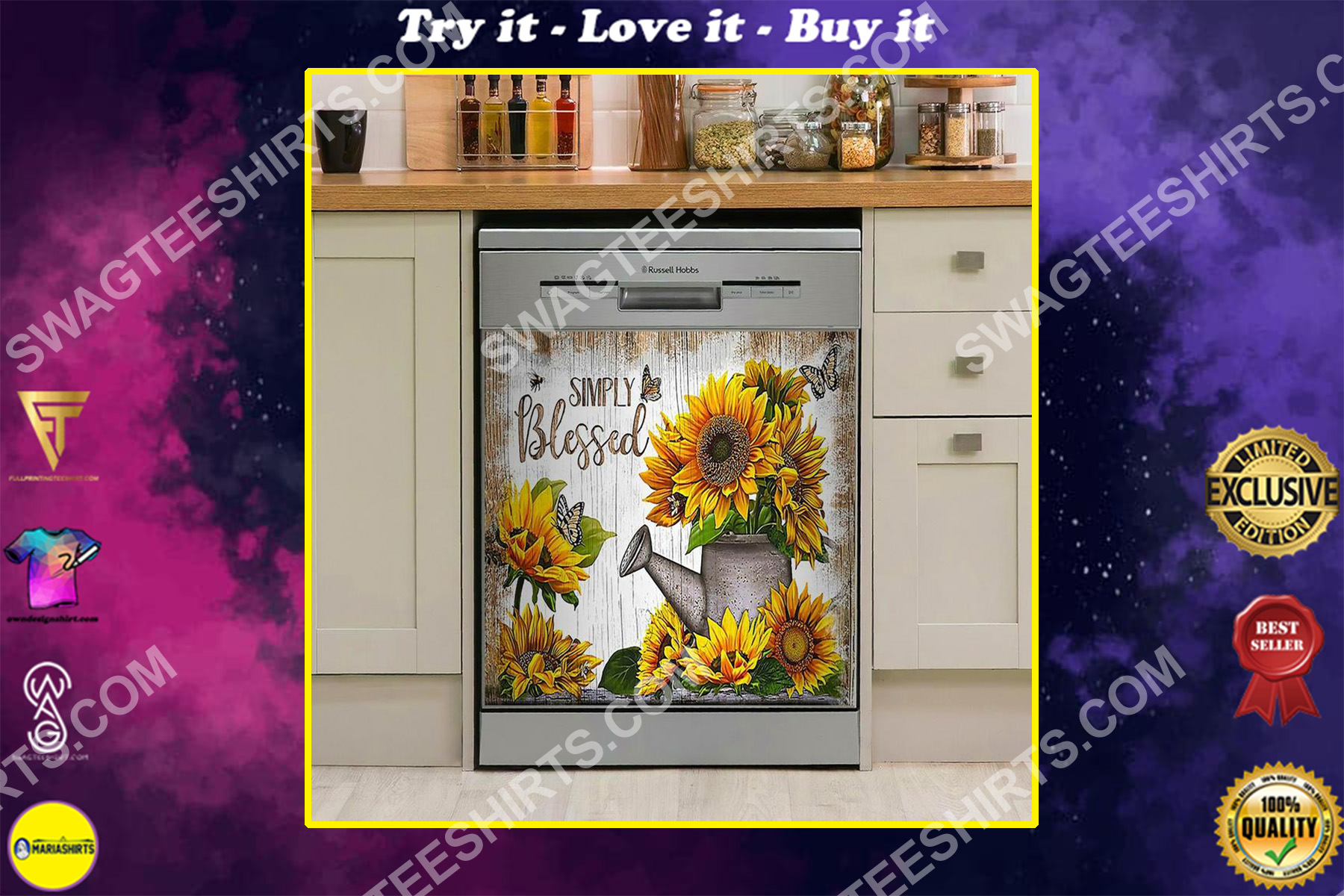 simply blessed sunflower kitchen decorative dishwasher magnet cover