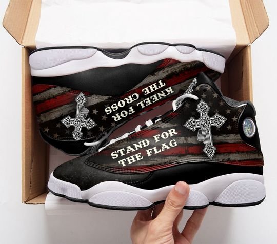 stand for the flag kneel for the cross all over printed air jordan 13 sneakers 1
