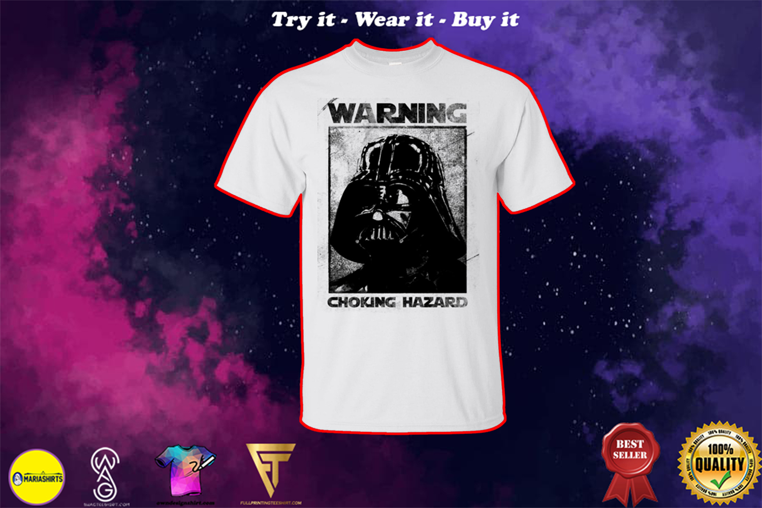 star wars darth vader warning choking hazard shirt - the limited edition