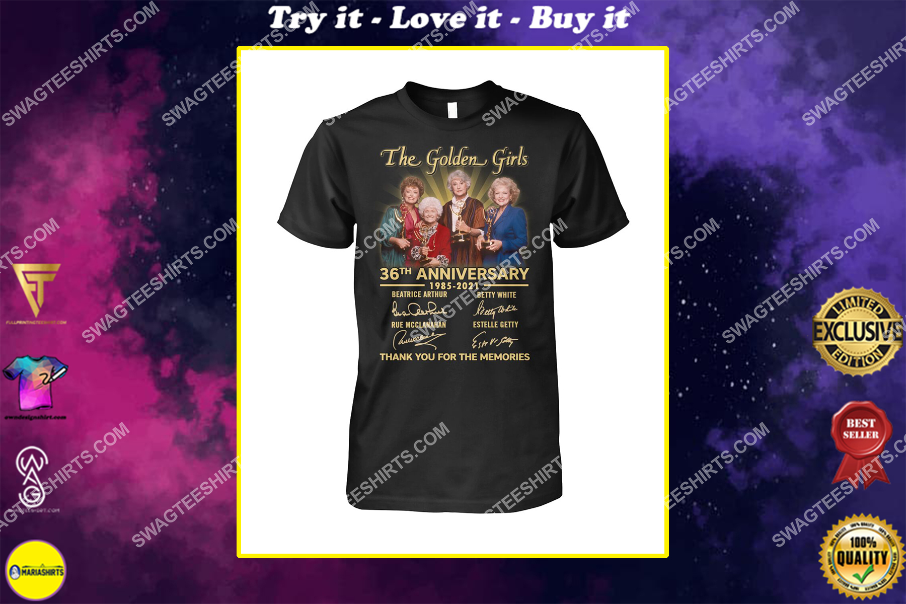 the golden girl 36th anniversary 1985 2021 thank you for the memories signatures shirt