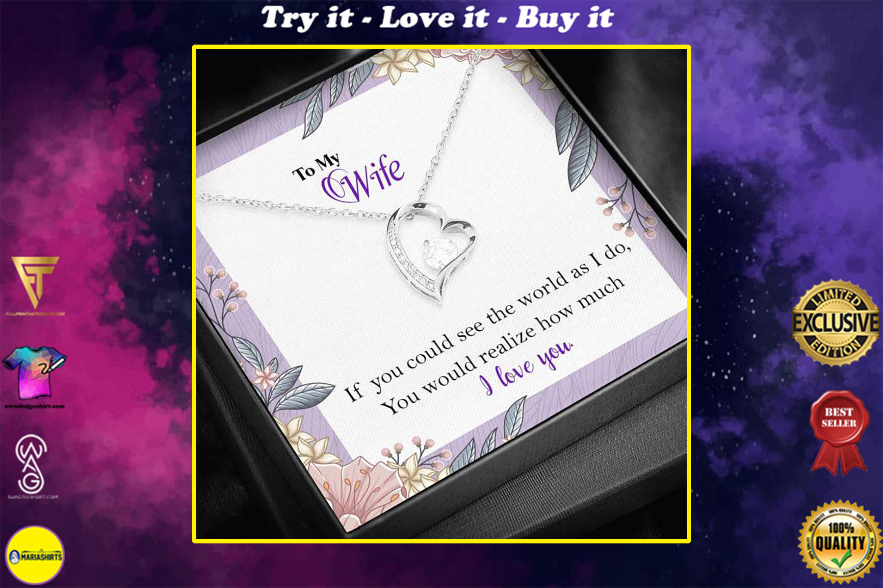 to my wife i love you your husband gift for valentines hearts necklace
