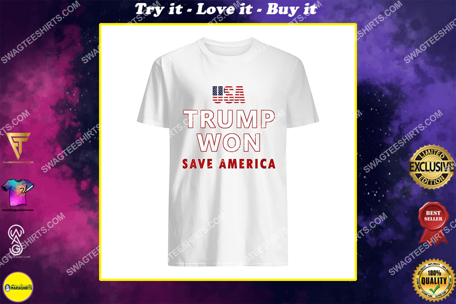 trump-won 4th of july american flag politics shirt