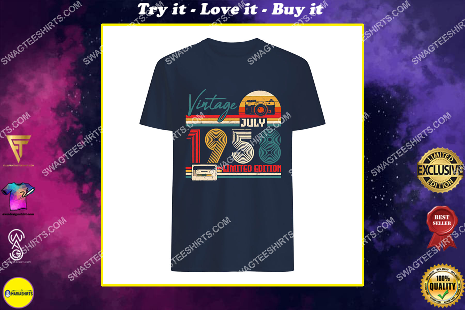 vintage july 1958 limited edition 63rd birthday gift shirt