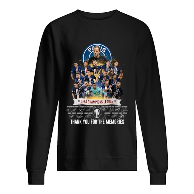 paris saint-germain uefa champions league signatures sweatshirt