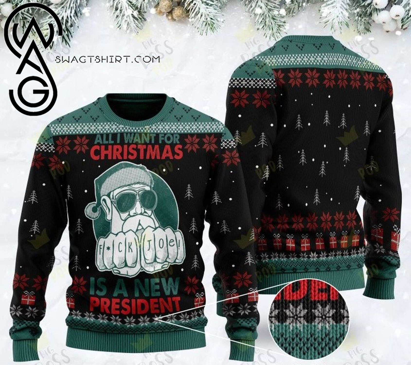 All I want christmas is a new president ugly christmas sweater