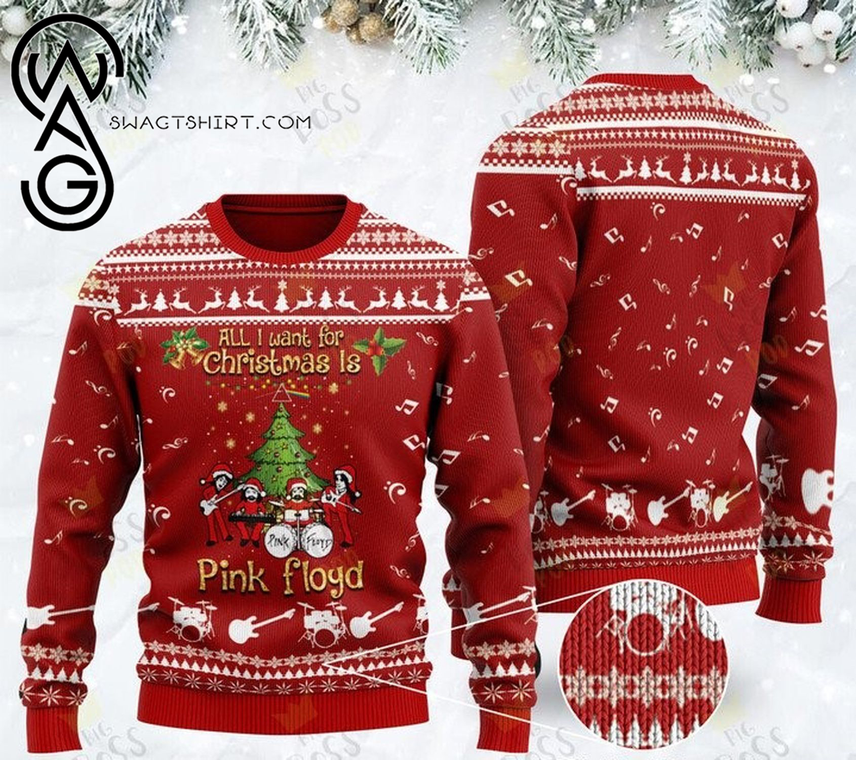 All i want for christmas is pink floyd ugly christmas sweater