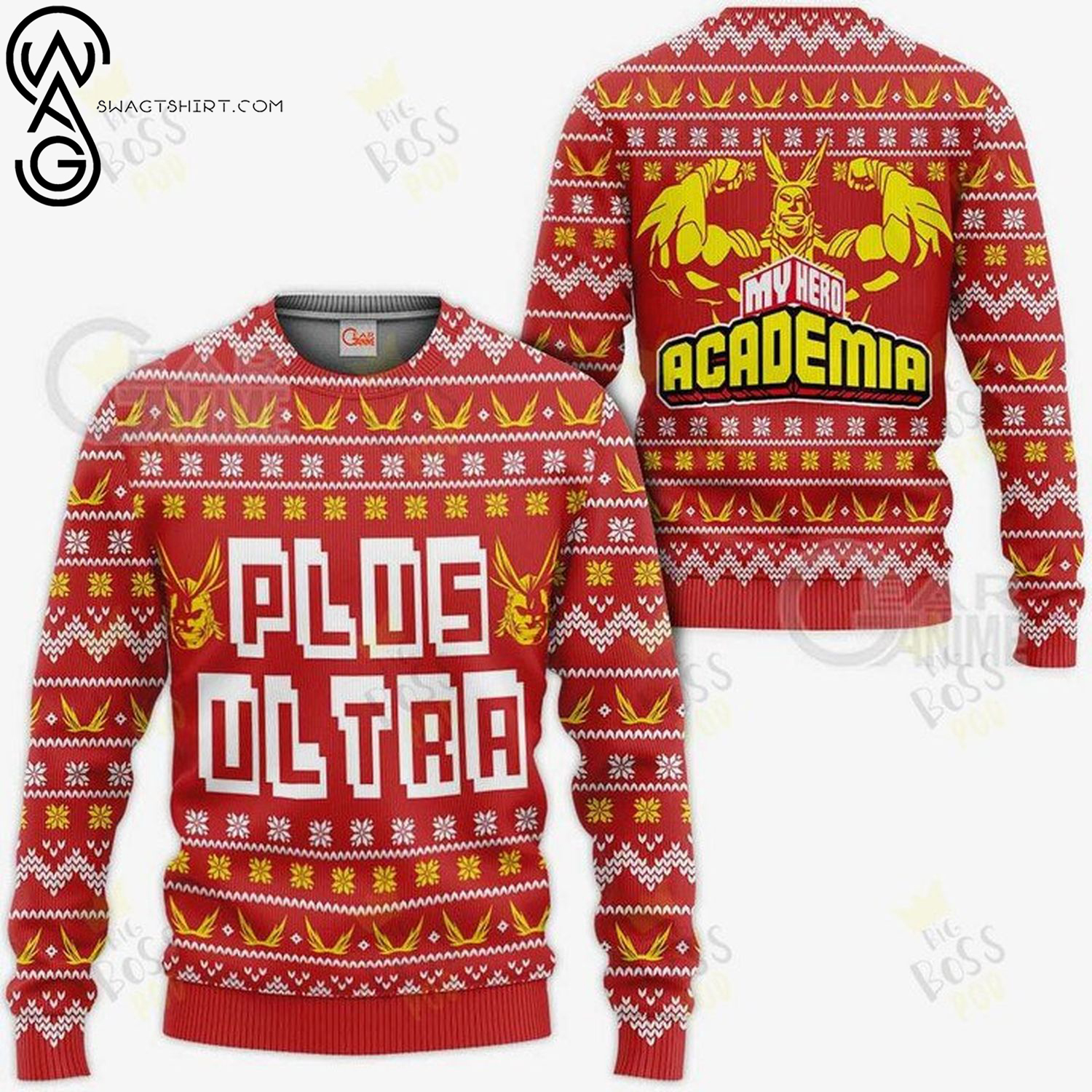 All might plus ultra my hero academia full printing ugly christmas sweater