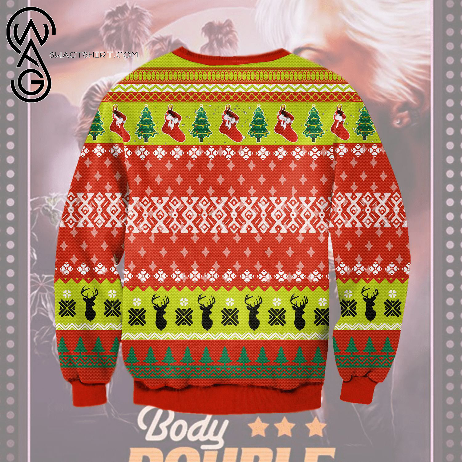 Body Double Movie Full Print Ugly Christmas Sweater