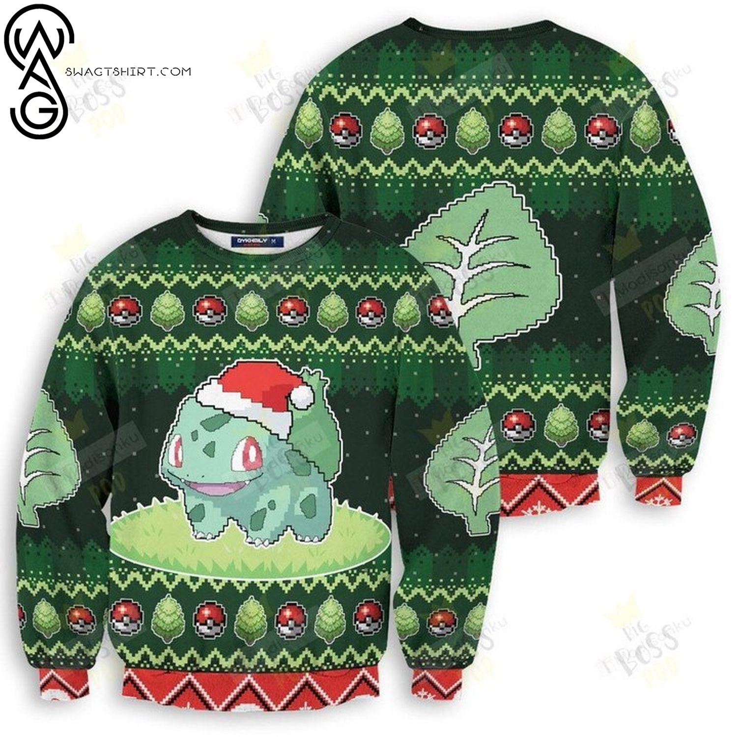 Bulbasaur pokemon full printing ugly christmas sweater