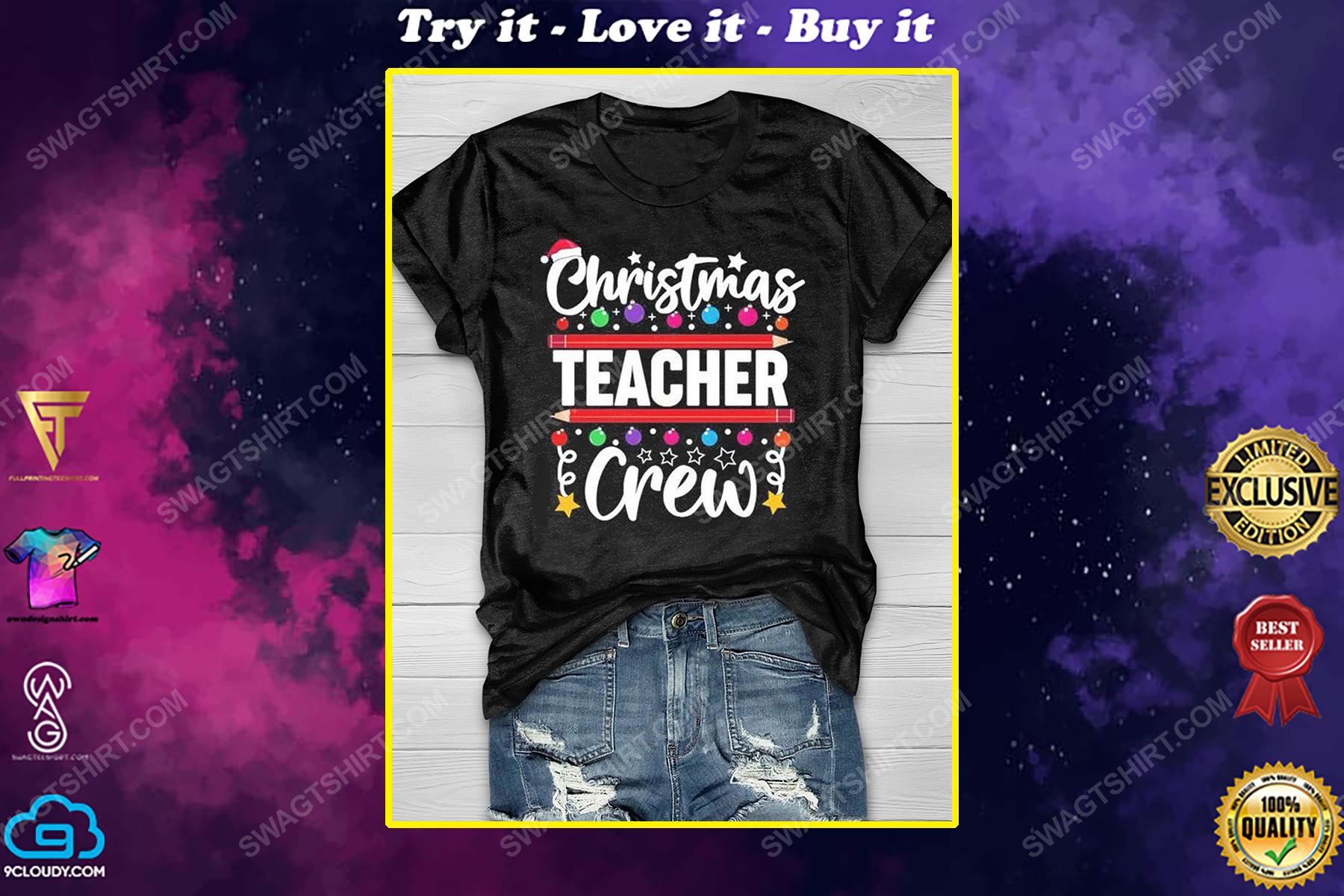 Christmas teacher crew shirt