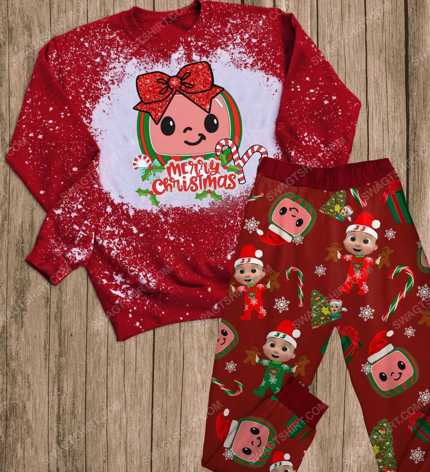 Cocomelon merry christmas full print pajamas set 1 - Copy