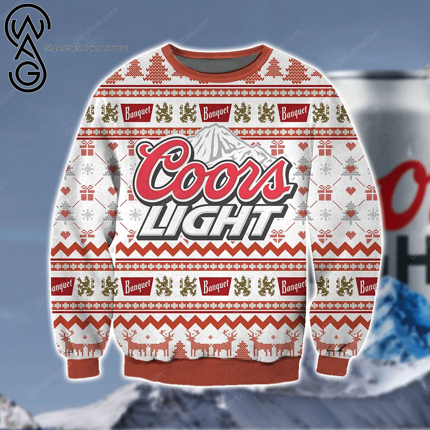 Coors Light Full Print Ugly Christmas Sweater