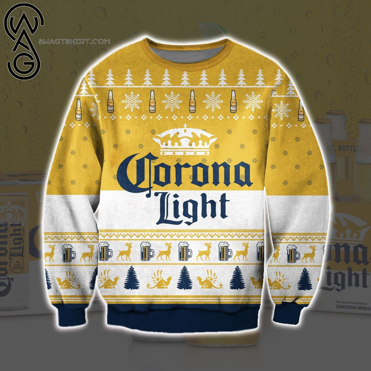 Corona Light Beer Full Print Ugly Christmas Sweater