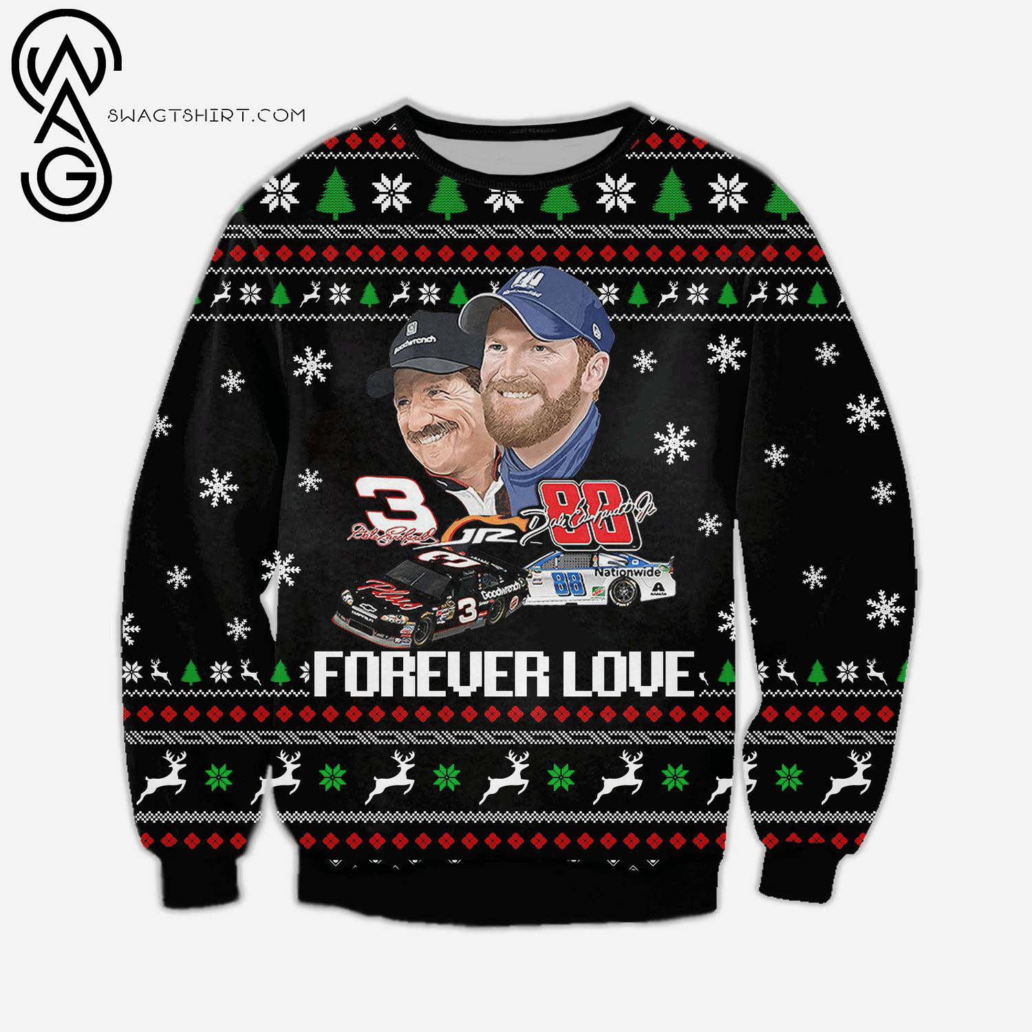 Dale Earnhardt Forever Love Full Print Ugly Christmas Sweater