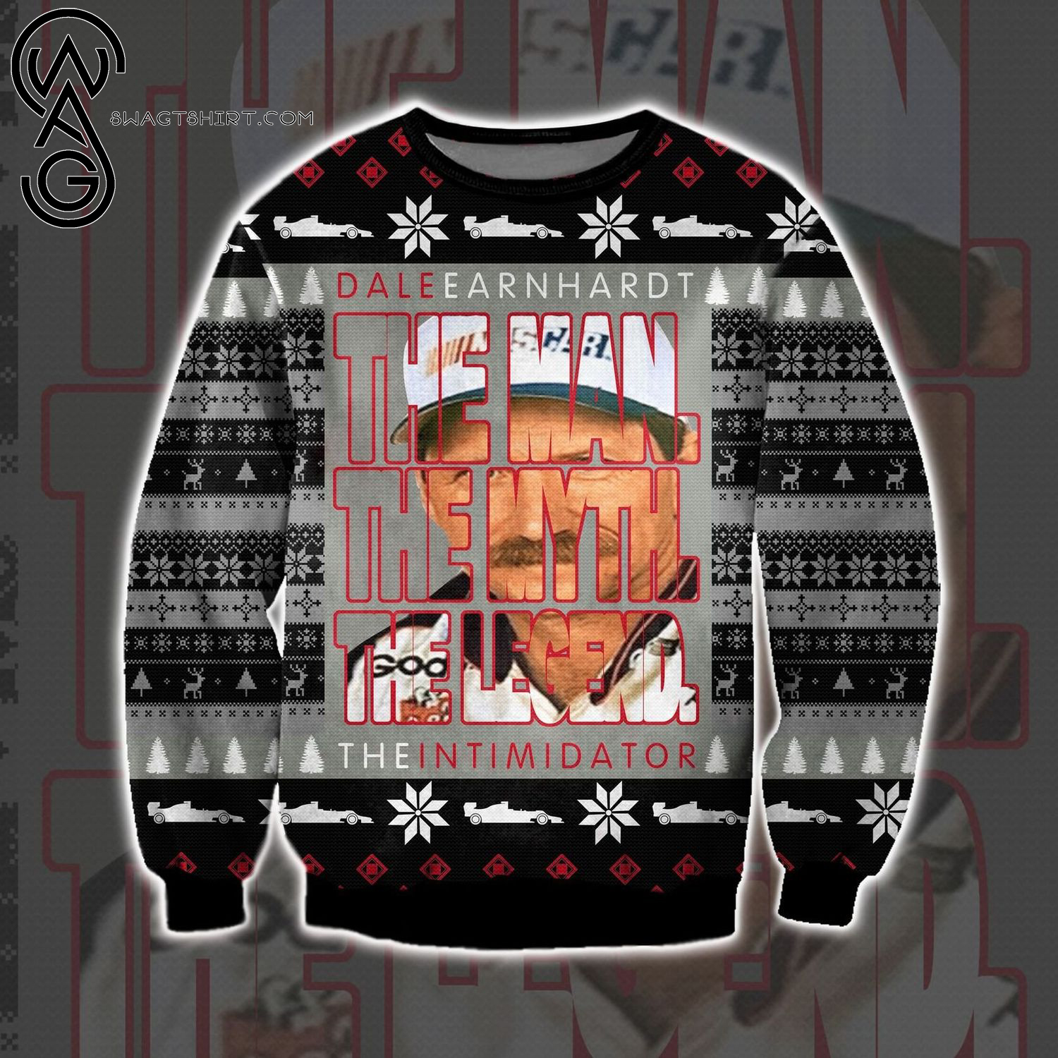 Dale Earnhardt The Man The Myth The Legend The Intimidator Ugly Christmas Sweater