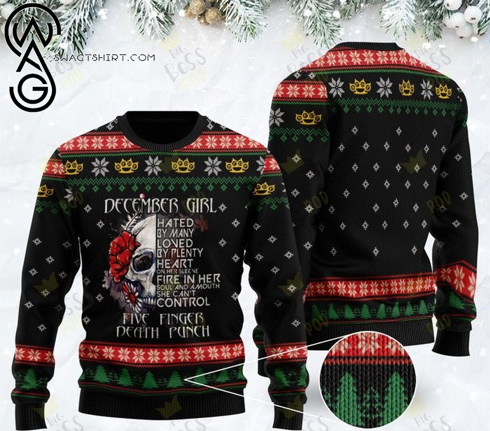 December girl five finger death punch ugly christmas sweater