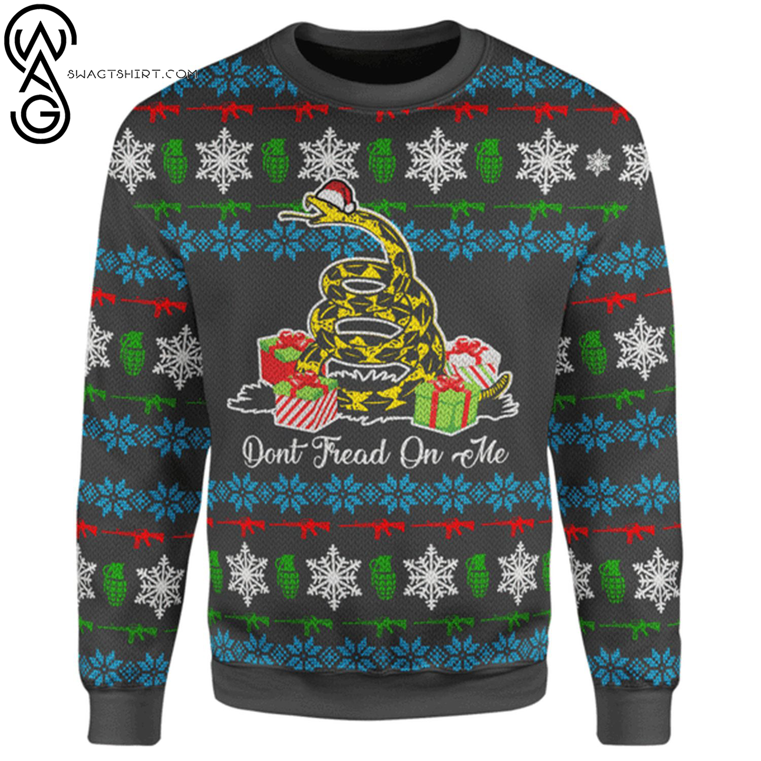 Don't tread on me gadsden flag ugly christmas sweater