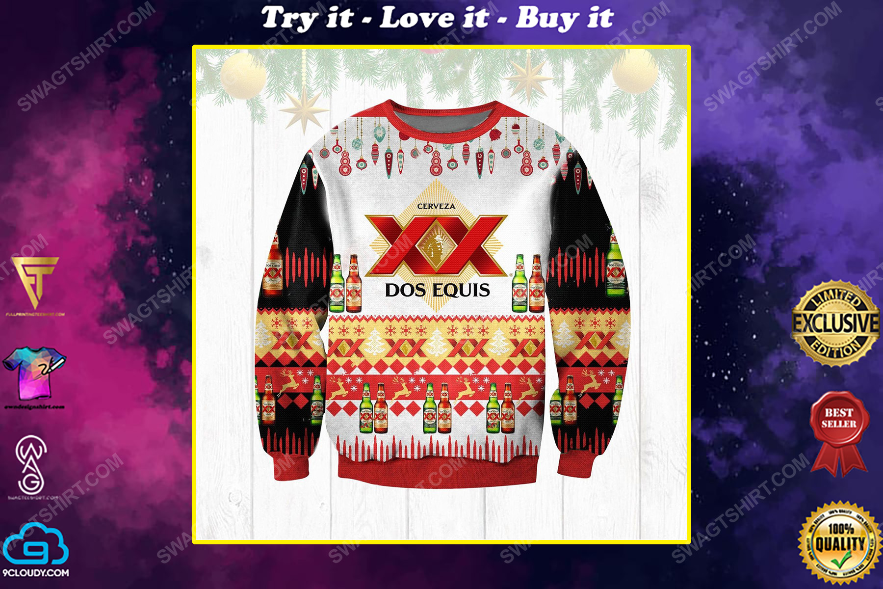 Dos equis xx beer ugly christmas sweater