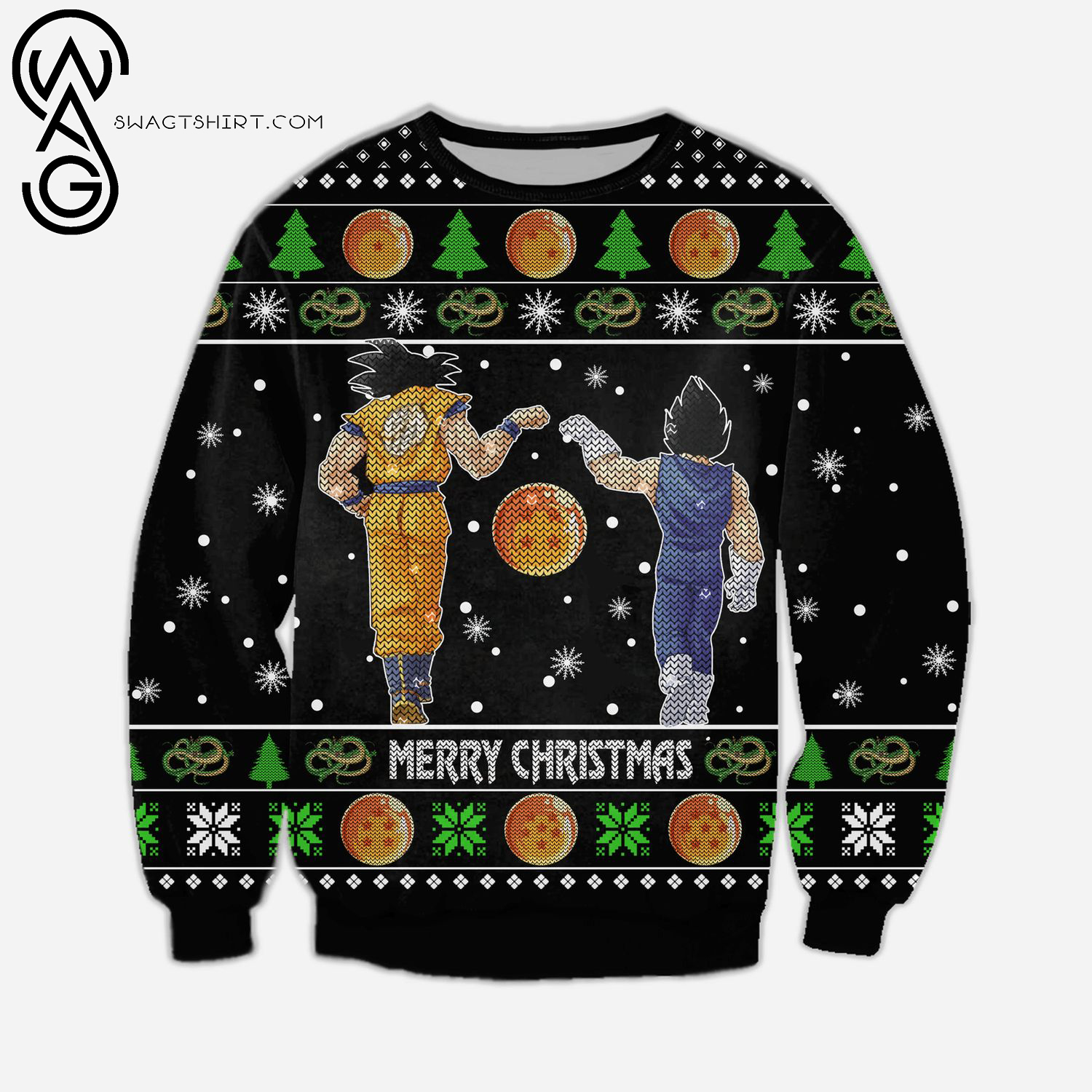 Dragon Ball Z Full Print Ugly Christmas Sweater