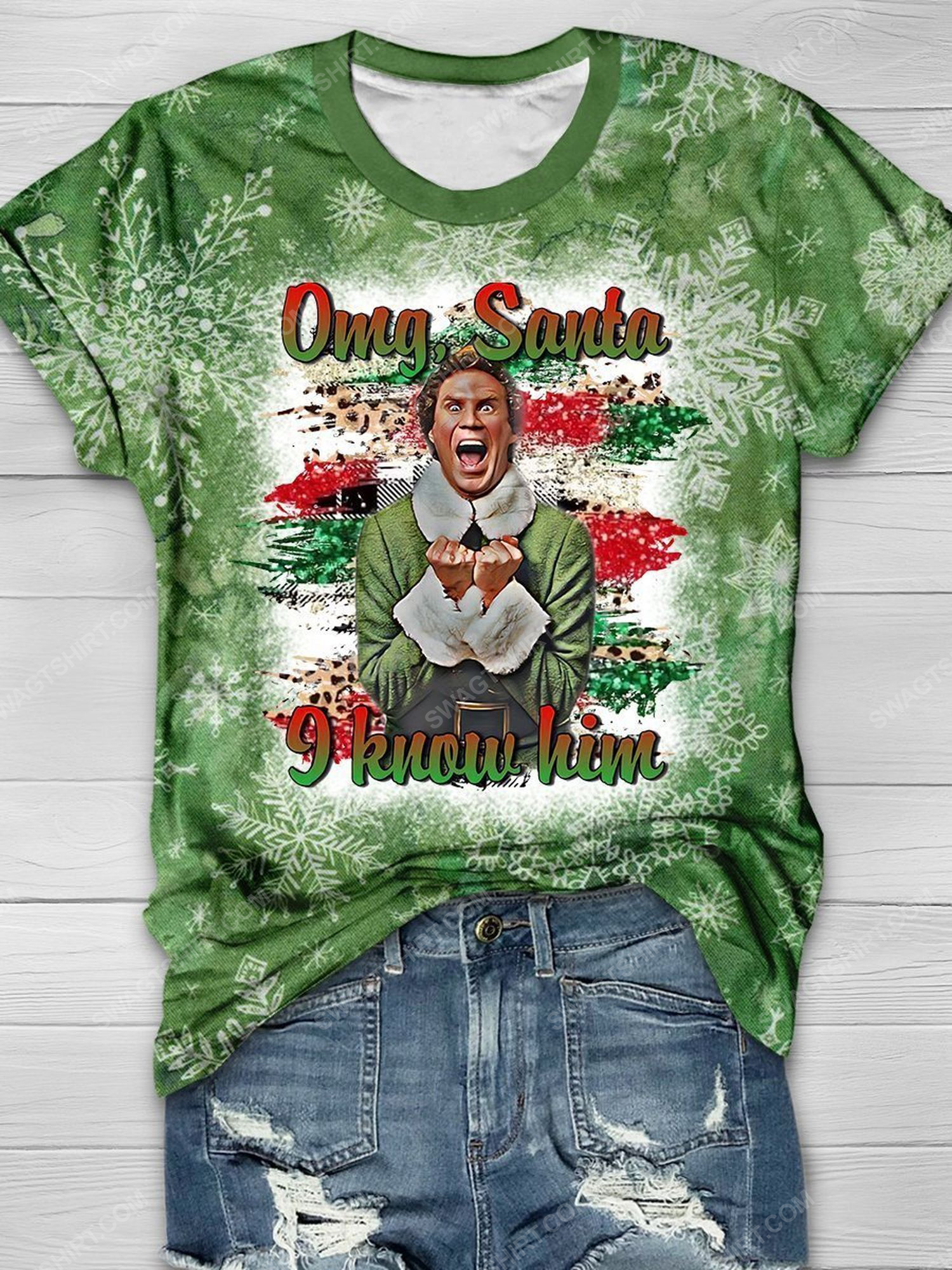 Elf movie omg santa i know him full print shirt 1