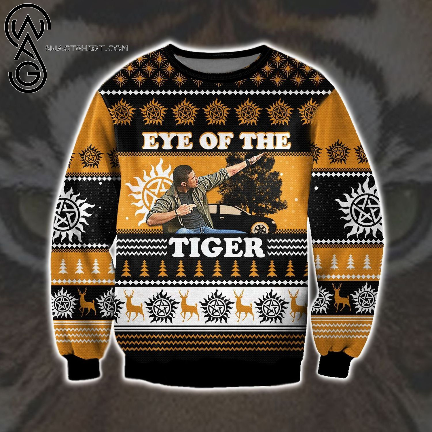 Eye Of The Tiger Full Print Ugly Christmas Sweater
