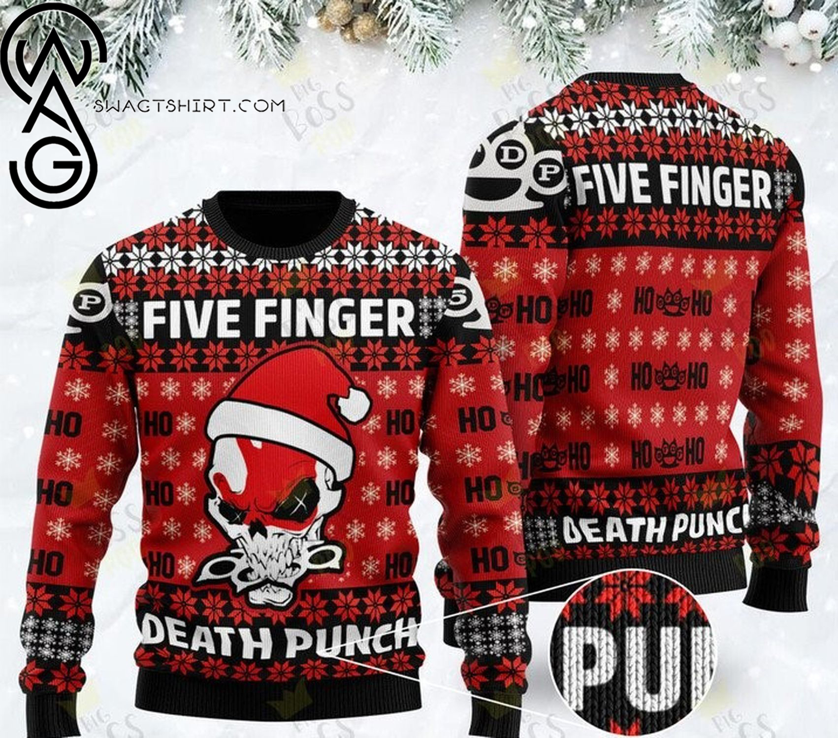 Five finger death punch full printing ugly christmas sweater