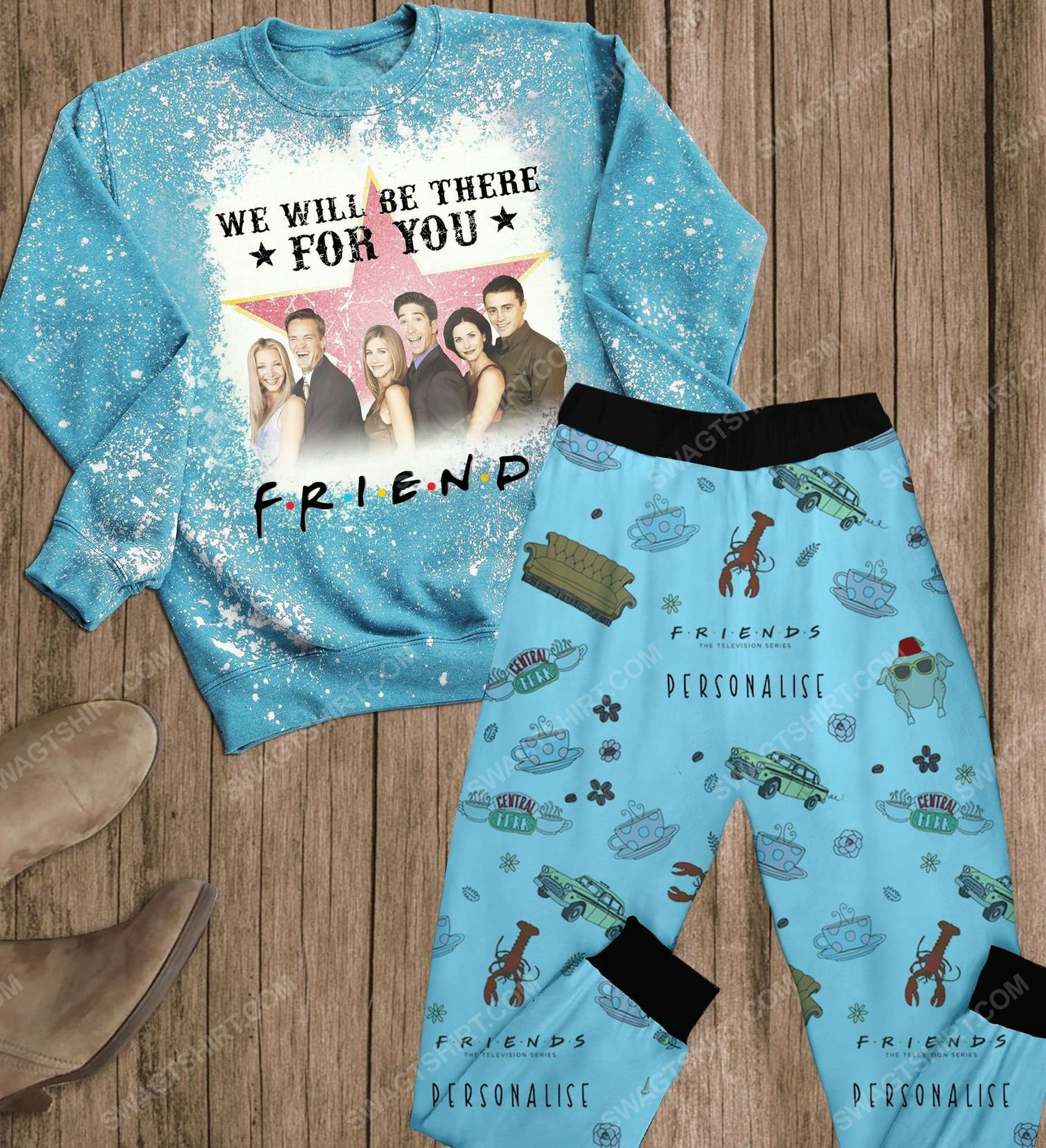 Friends we will be there for you full print pajamas set 1 - Copy