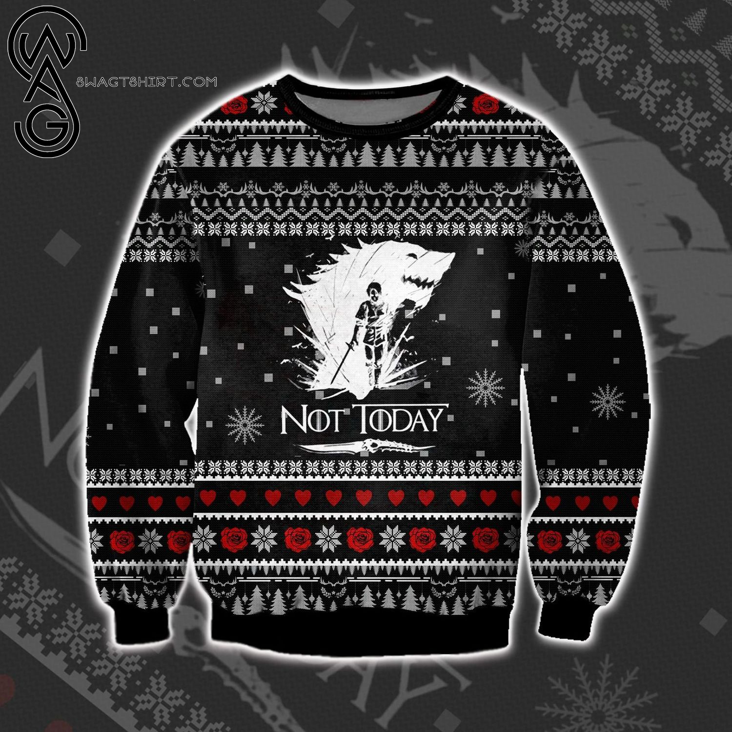 Game Of Thrones Not Today Full Print Ugly Christmas Sweater