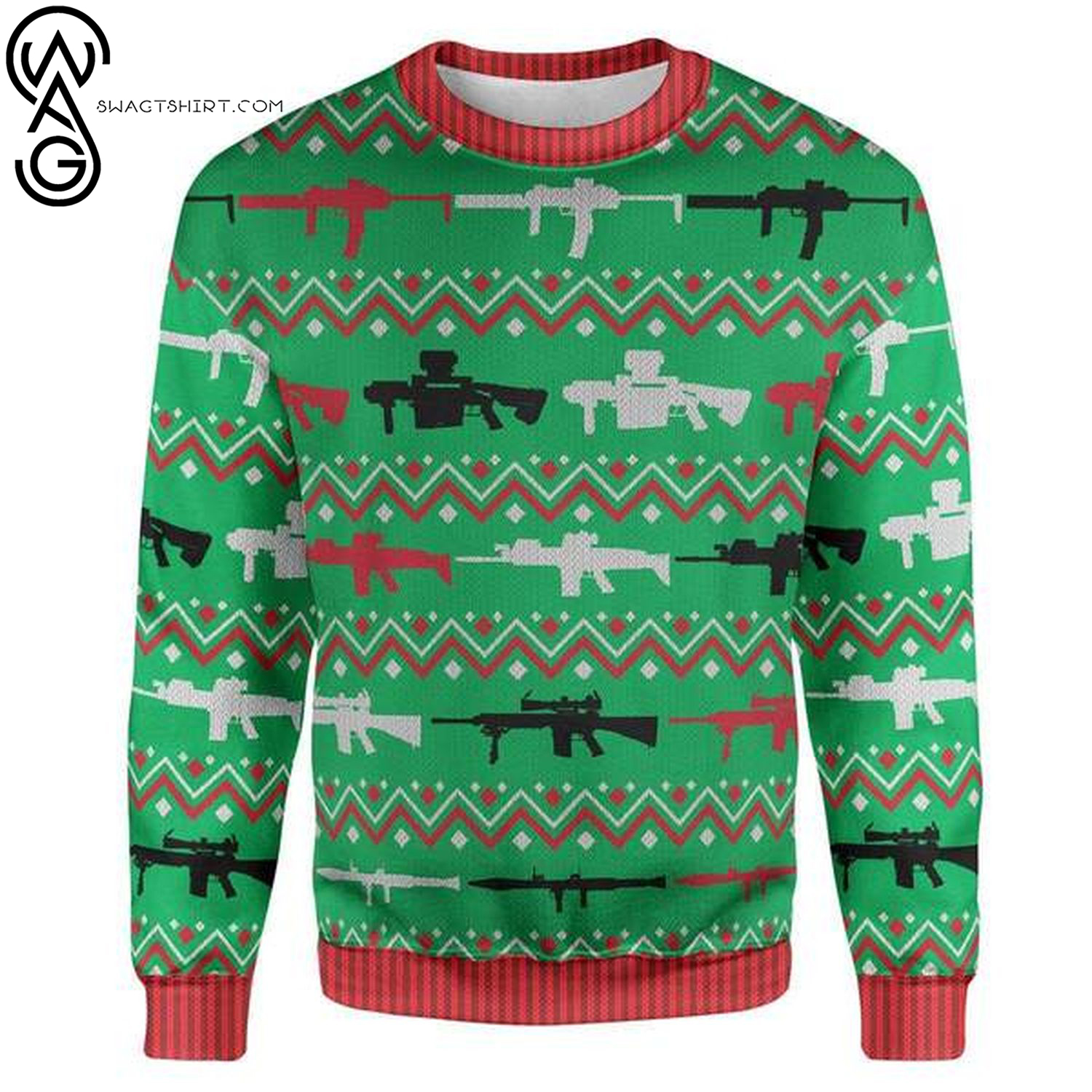 Gun control full printing ugly christmas sweater