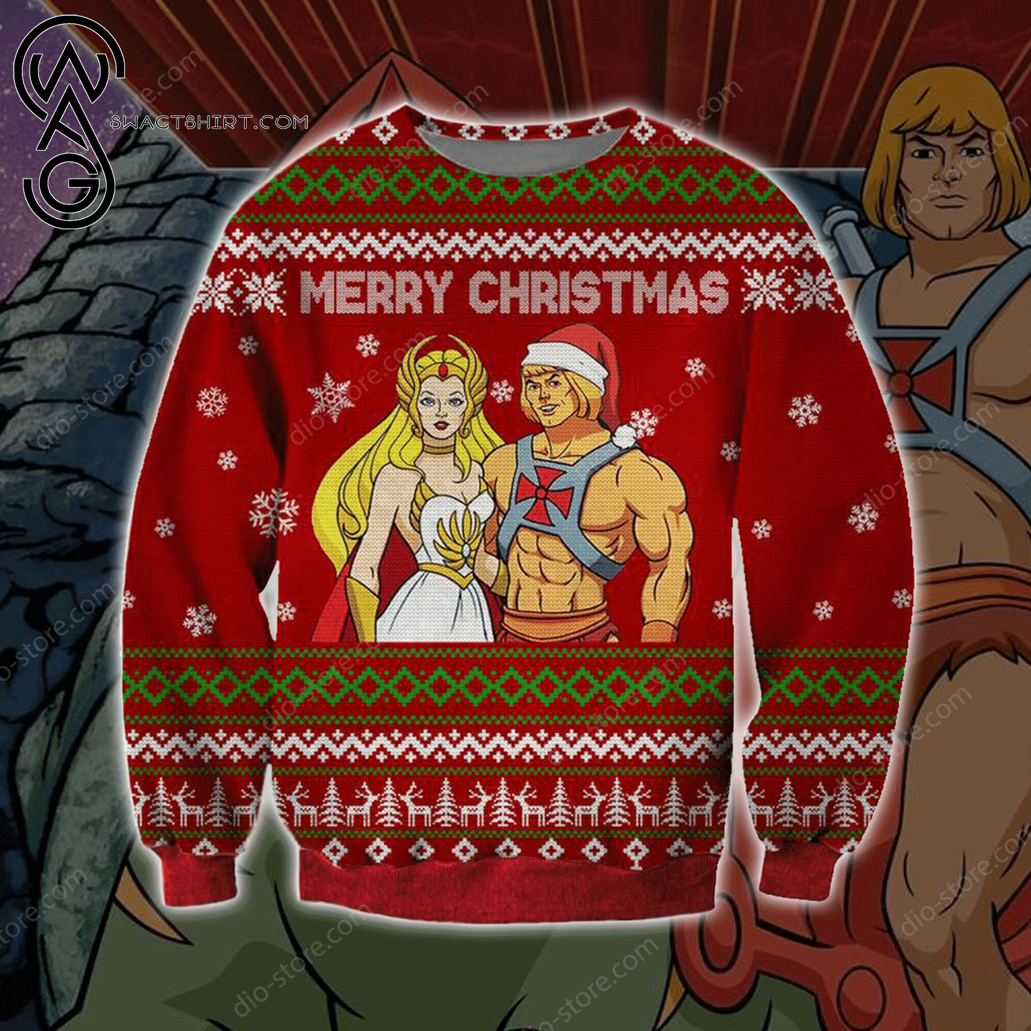 He-Man And She-Ra Full Print Ugly Christmas Sweater