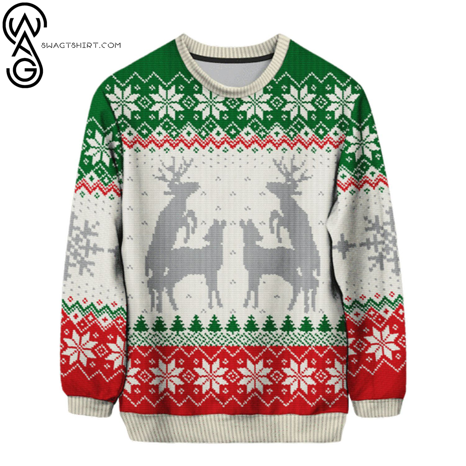 Humping sex reindeer full printing ugly christmas sweater