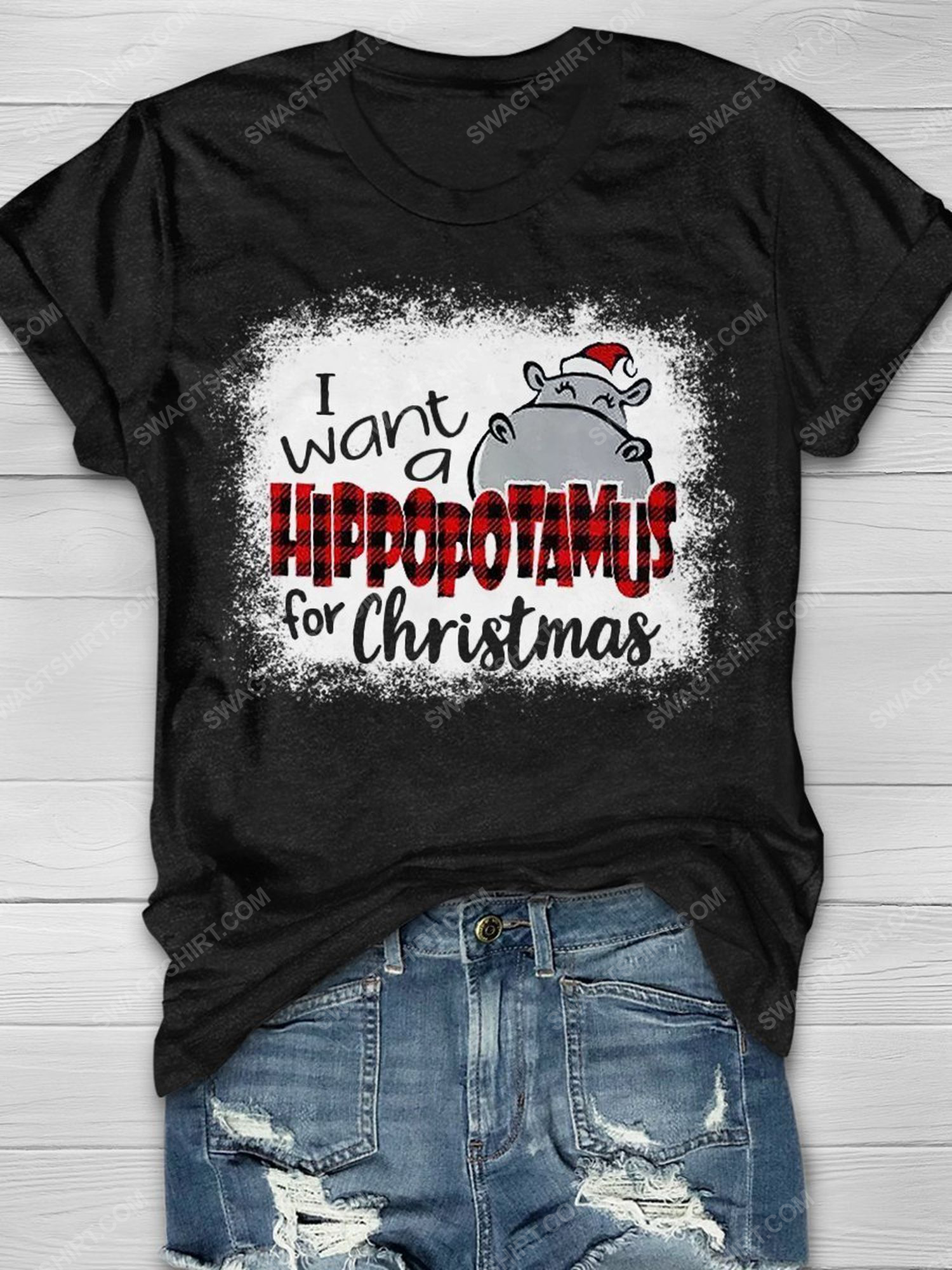 I want a hippopotenuse for christmas full print shirt 1