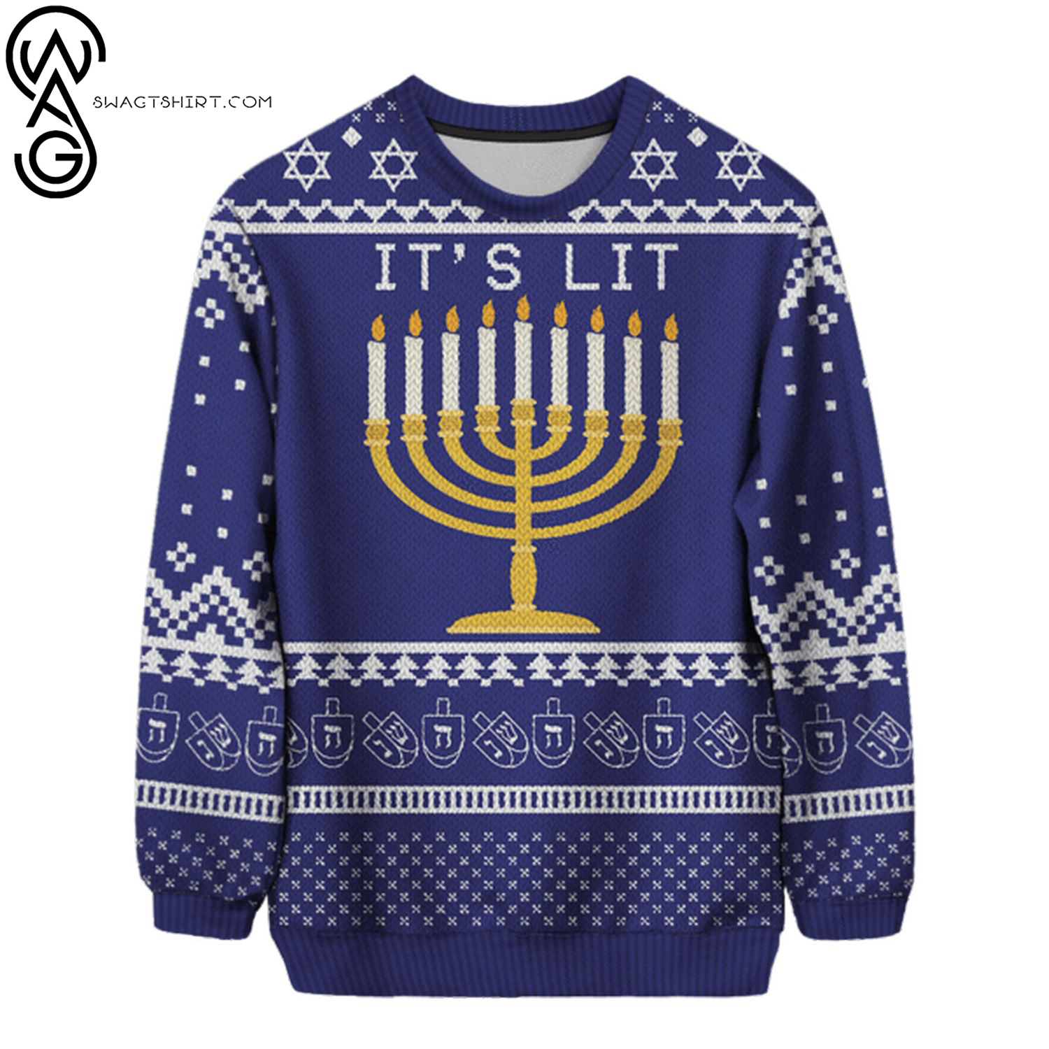 It's lit full printing ugly christmas sweater 1