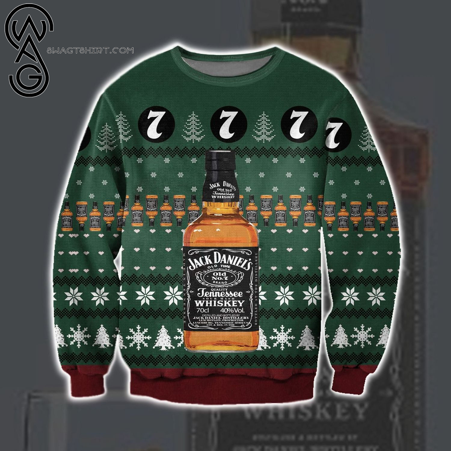 Jack Daniel's Tennessee Whiskey Full Print Ugly Christmas Sweater