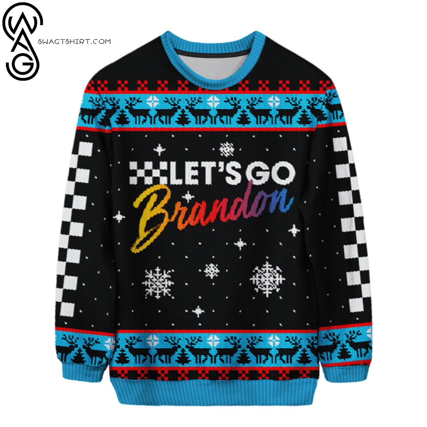 Let's go brandon full printing ugly christmas sweater