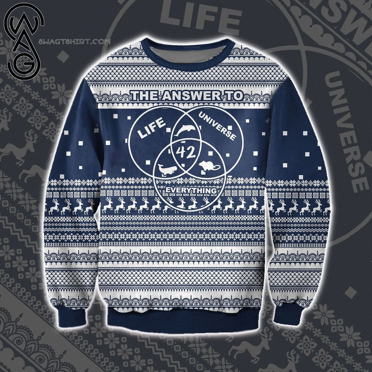 Life The Universe And Everything Full Print Ugly Christmas Sweater