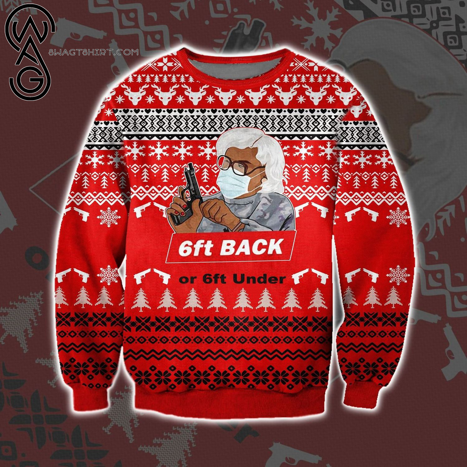 Madea 6FT Back Or 6FT Under Social Distancing Quarantine Ugly Christmas Sweater