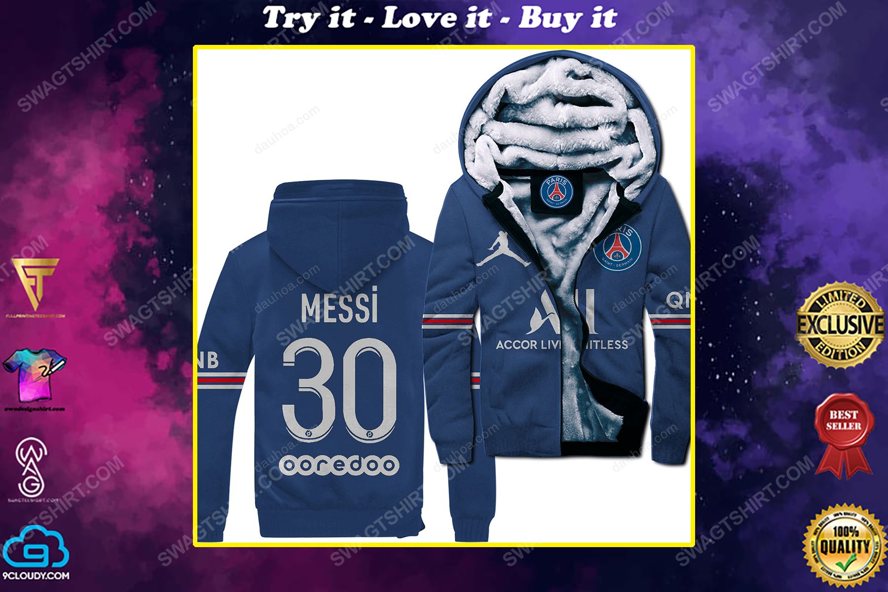 Messi 30 paris saint germain full print shirt