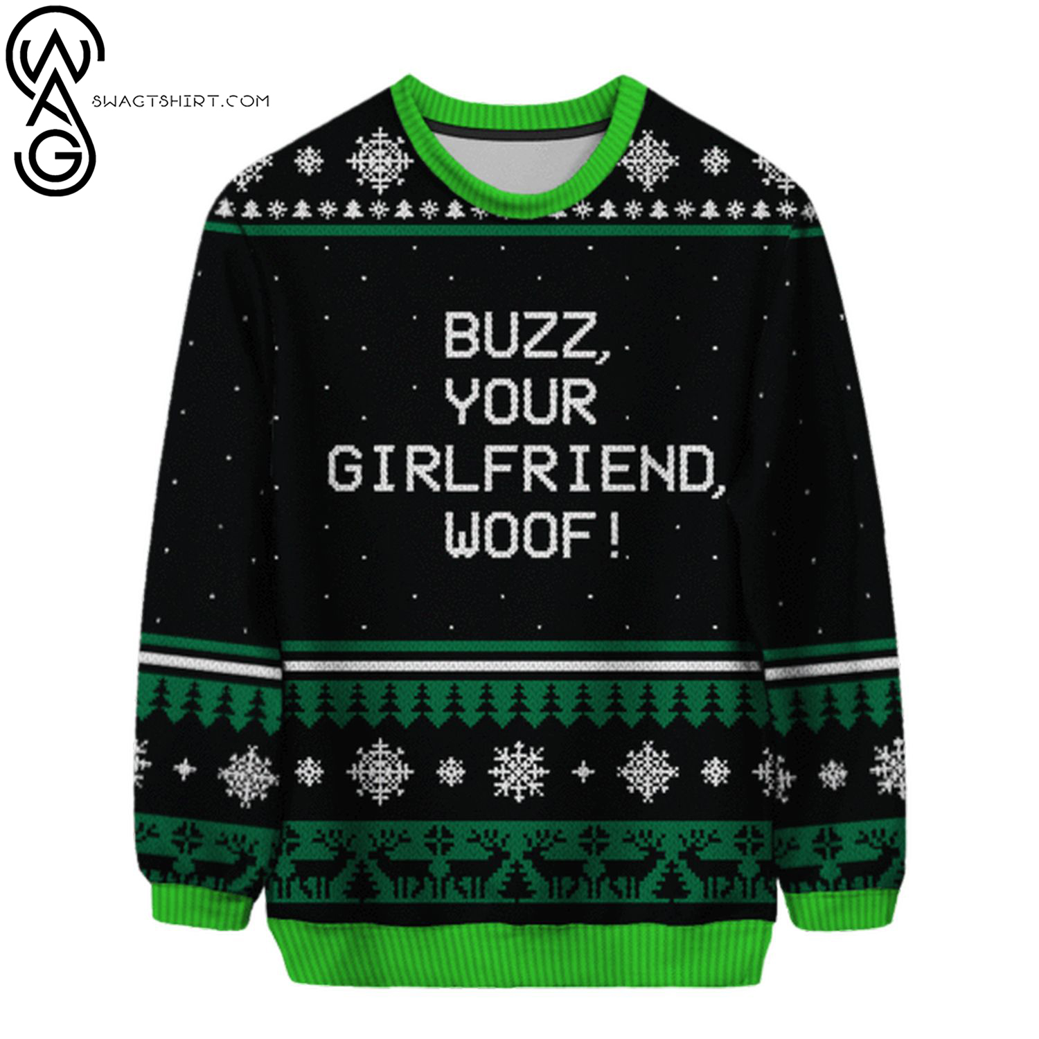 Nightlights buzz your girlfriend woof ugly christmas sweater