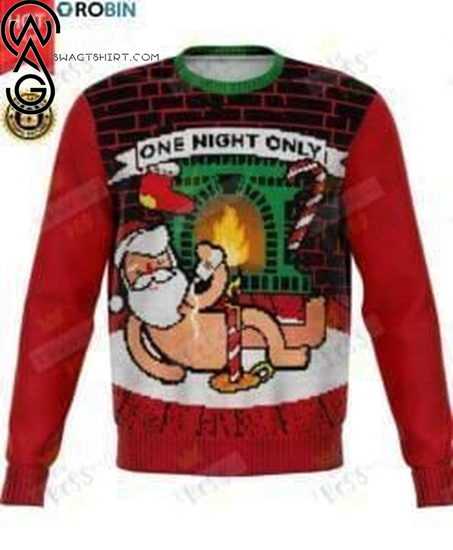 One night only naked sexy santa ugly christmas sweater