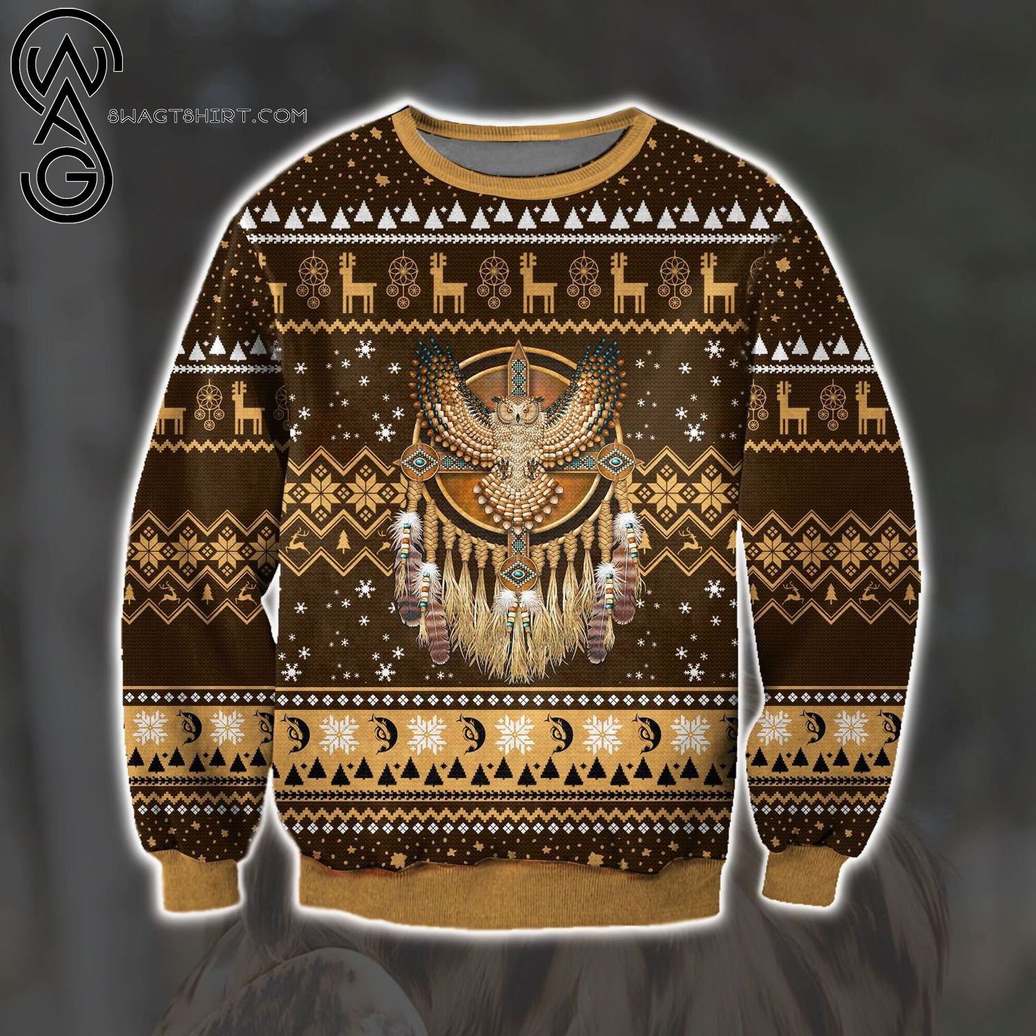 Owls Native American Cultures Full Print Ugly Christmas Sweater