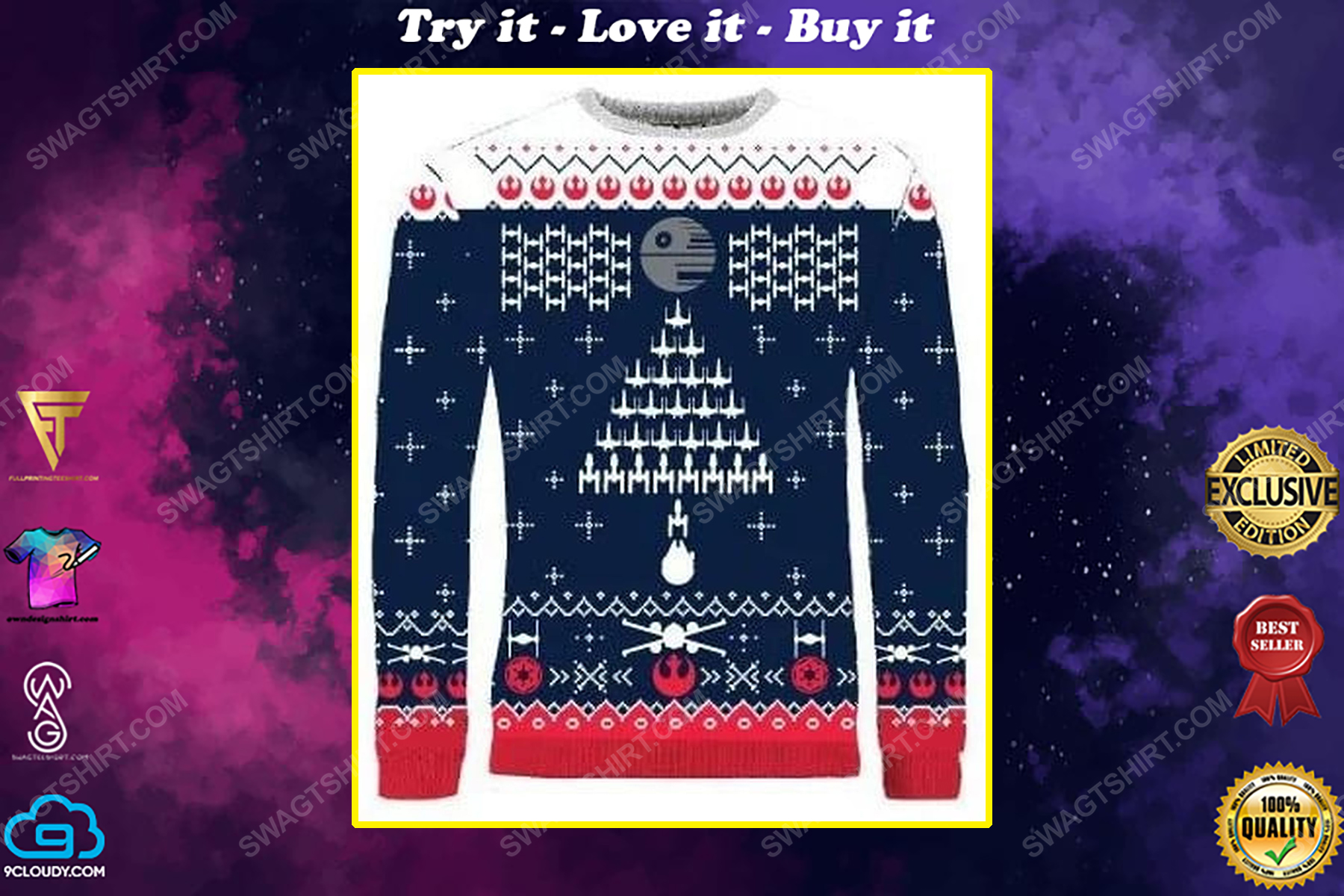 Rebel invaders ugly christmas sweater