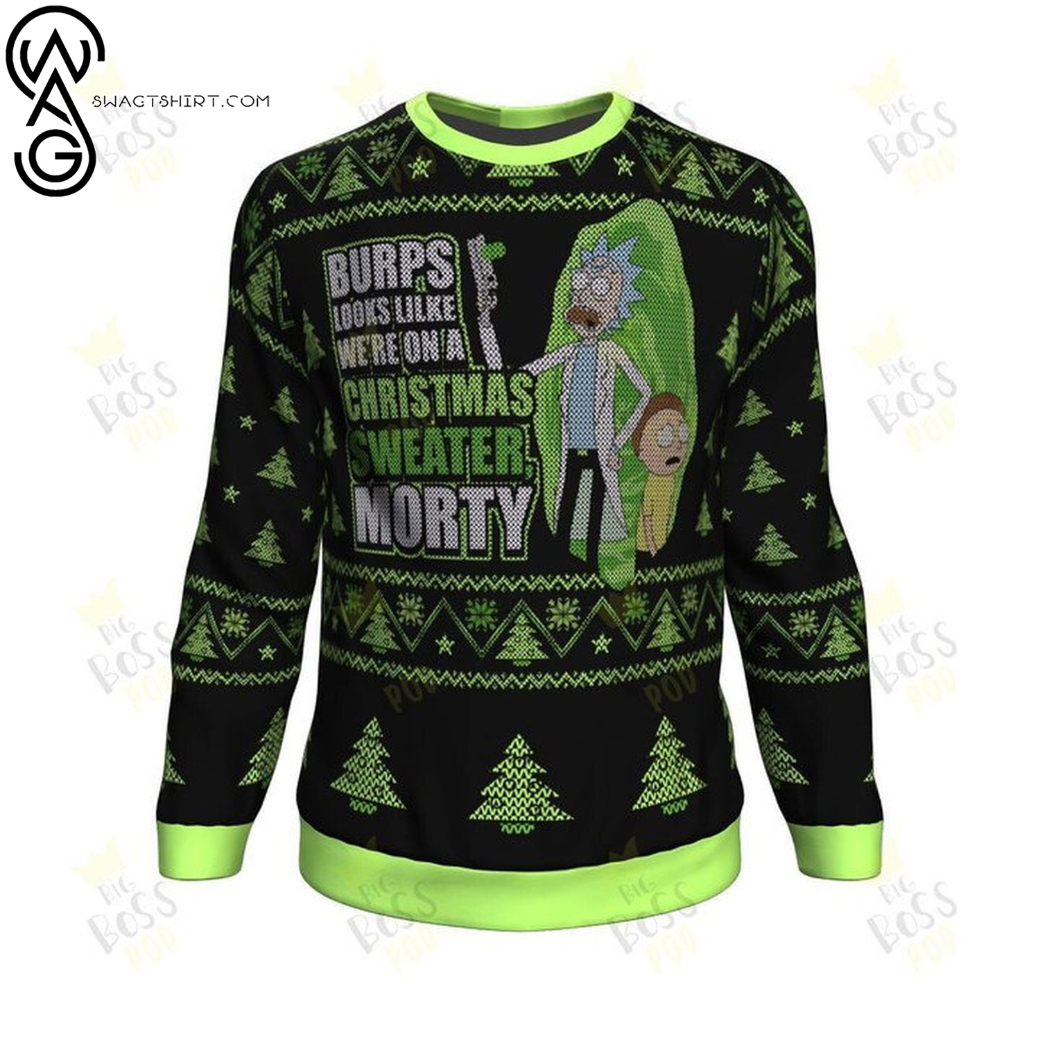 Rick and morty burps look like we're on a christmas sweater ugly christmas sweater - Copy (2)