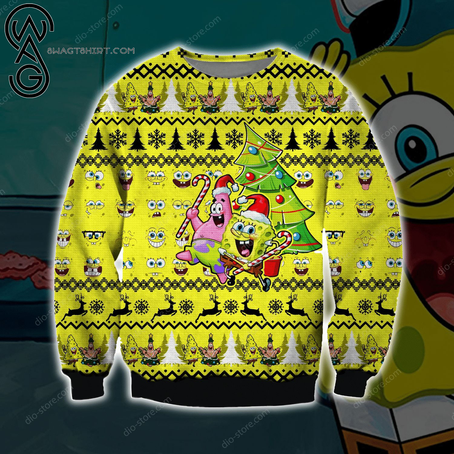 SpongeBob SquarePants Full Print Ugly Christmas Sweater